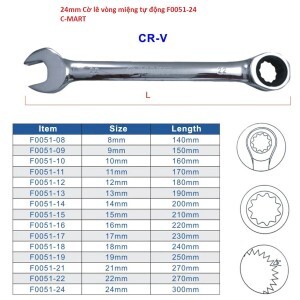 Cờ lê vòng miệng tự động C-mart F0051-24