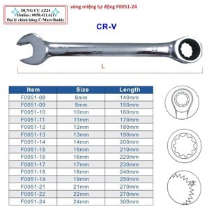Cờ lê vòng miệng tự động C-mart F0051-24
