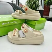 [Có Logo] Dép nữ 2 quai Croccs Đế Cao 6cm - Cross Sandal Nữ Đế Cao, tặng kèm 12 charm 3D