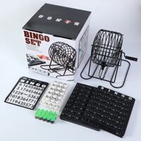 (CỠ LỚN, KHUNG SẮT) Đồ chơi lồng quay lô tô xổ số Bingo Lotto, để bàn vui nhộn (75 số)