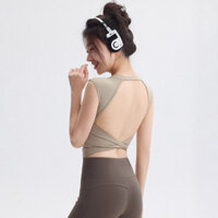 Có Miếng Lót Ngực Mùa Hè Yoga Vest Nữ Eo Hẹp Ôm Hơn Nhìn Đẹp Lưng Thể Thao Top Tay Ngắn Tập Luyện Pilates Quần Áo Thể Hình