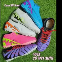 [Có Mix Màu] Giày bóng đá cao cổ Superfly, Vapor 15 Tím Sọc Đen MBAPE vân nổi bám sân khâu full đế có quà tặng kèm