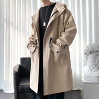 Có Mũ Trùm Đầu 2.13 Niche Lớn Bỏ Túi Áo Khoác Phù Hợp Với Áo Gió Phù Hợp Với Thiết Kế Phù Hợp Cho Nam Over-the-Knee Retro Mùa Xuân