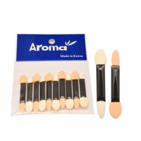 Cọ mút 2 đầu giúp trang điểm dễ dàng Aroma Sponge Applicator Hàn Quốc (10 thanh) - Hàng chính hãng [bonus]