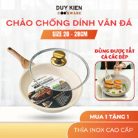 [CÓ NẮP] Chảo Đá Chống Dính DuyKien, Chảo Bếp Từ, Vân Đá Cao Cấp, Chảo Có Nắp 20cm-24cm-28cm Dùng Cho Mọi Loại Bếp.