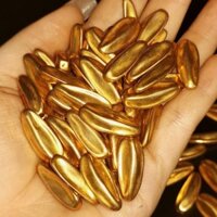 Cổ Nhà Thanh Hoàng Đế Phần Thưởng Quà Tặng Hạt Hướng Dương Vàng Đậu Phộng Vàng Phước Lành Hơn Trung Quốc Đồng Nguyên Chất Mạ Vàng Cổ Đậu Vàng 3.19