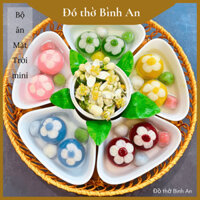 (Cỡ nhỏ) Bộ ăn hoa Mặt Trời gốm sứ Bát Tràng cao cấp-Đồ thờ Bình An-Decor Phong thủy