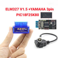[Cổ phiếu địa phương] Dành cho Máy quét chẩn đoán ô tô Yamaha ELM327 V1.5 OBD2 Bluetooth cho Android Torque Moto Xe máy Cáp OBDII 3Pin đến 16Pin OBD 2 Adapter ELM 327