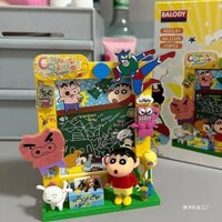 [Có phông nền] Tranh phong cảnh nhiều ảnh nền Shin cậu bé bút chì Đồ chơi lắp ráp xếp hình quà tặng bé trai gái trẻ em