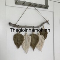 [CÓ PHUN KEO GIỮ FORM LÁ] Mành macrame lá trang trí decor