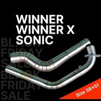 Cổ Pô 2 khúc cho Winner -Sonic inox 304 (size 38×51)