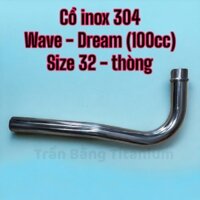 Cổ pô inox Wave Dream 100cc