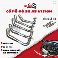 Cổ Pô SH Air Blade Vision Inox 304 Họng 51 mm Lắp Pô Độ TOPGEAR