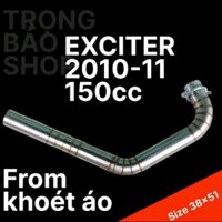 Cổ Pô Thay Cho Exciter 135cc-150cc .inox 304, (Size 38)