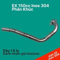 Cổ Pô Thay cho xe Exciter 150cc inox 304 phân khúc.(size 32).