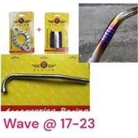 Cổ pô titan Wave A 2017-2023 lên màu kèm khâu nối CNC