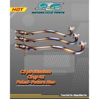 Cổ pô titanium dài chụp 42 dành cho xe Fuled, Funeo nhét pô zin hàng gia công chuẩn titan