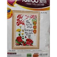 (Có quà tặng kèm) Tranh thêu chữ thập GIA ĐÌNH 10