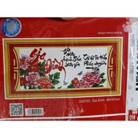 (Có quà tặng kèm) Tranh thêu chữ thập GIA ĐÌNH 13