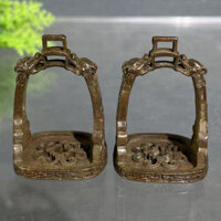 Cổ Retro Cổ Điển Cổ Điển Đau Khổ Pony Bàn Đạp Đồ Trang Trí Hàng Cũ Bột Đóng Gói Mellow Cũ Phong Cách Trung Hoa Khắc Phụ Kiện 1.8.1