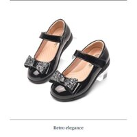 [Có sẵn] [Ảnh thật] [Chính hãng] GIÀY BÚP BÊ ĐEN ĐI HỌC CHO BÉ GÁI HIỆU LUBIBEIBEI MẪU NƠ NHŨ