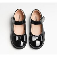 [Có sẵn] [Ảnh thật] [Chính hãng] GIẦY BÚP BÊ DA ĐEN CHO BÉ GÁI ĐI HỌC HIỆU LUBIBEIBEI MẪU ĐEN NƠ BÓNG