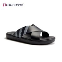 [Có sẵn] [Ảnh thật] [Chính hãng] DÉP NAM NHỰA MỀM ĐẾ CHỐNG TRƠN HIỆU LUOFU MẪU QUAI CHÉO ĐEN