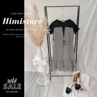 [CÓ SẴN - ẢNH THẬT] Đầm suông big size đuôi cá sọc caro trắng đen HM326 THƯƠNG HIỆU HIMISTORE