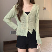 Có sẵn - Áo khoác cardigan lưới mùa hè giao hỏa tốc