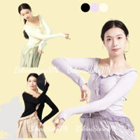 [Có sẵn] Áo múa cổ trang trung quốc AM37 - Áo múa đương đại biểu diễn - Áo tay dài ôm - Tập múa truyền thống