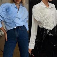 [Có sẵn] Áo sơ mi đính hoa toa
