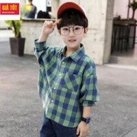 [CÓ SẴN] Áo sơ mi trẻ em lớn (3 - 12 tuổi)☑️ Thoi trang be trai 6 tuoi☑️ Quần áo bé trai 5 tuổi size đại 30kg 35kg 40kg