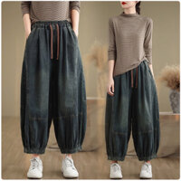 CÓ SẴN B512 Quần bò bigsize dáng thụng ống rộng thời trang;