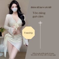 (có sẵn) bikini 2 mảnh kèm áo và váy phong cách Hàn Quốc