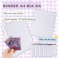 [CÓ SẴN] BINDER A4  A5 BÌA DA PU 2 MÀU KẾT HỢP NÚT NAM CHÂM CÒNG CHỮ D - Cáo nuôi rái cá