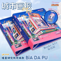 [CÓ SẴN] BINDER A5 WIDE CITYPOP BÌA DA PU CUTOUT 6CÒNGO  LƯU TRỮ ẢNH - Cáo nuôi rái cá