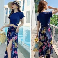 Có sẵn bộ đồ bơi 3 mảnh khăn quần voan đẹp bikini đi biển ་