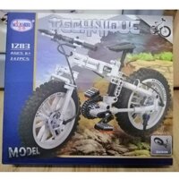 (có sẵn) bộ đồ chơi lắp ráp technic Figure Folding Bicycle Lắp Ráp Mô Hình Xe đạp màu trắng và màu đỏ