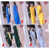 (CÓ SẴN) Bộ đồ ngủ hình thú khủng long -Totoro - Spiderman - Pikachu