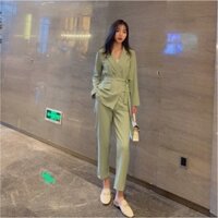 [có sẵn] Bộ set áo khoác vest blazer nữ và quần baggy cực sang cho nàng tự tin đi tiệc, đi chơi, đi làm