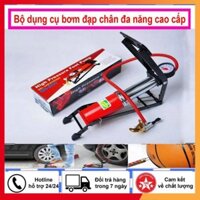 [Có sẵn] Bơm Đạp Chân Đa Năng Mini Cho Ô Tô Xe Máy, Bóng Bay, Phao Bơi Tiện Dụng, Bảo Hành 6 Tháng