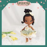 [Có sẵn] Búp bê Tiana bằng len móc handmade cho bé, Búp bê bằng len móc, 100% sợi cotton - Ami House