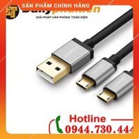 (Có sẵn) Cáp sạc chia 2 đầu micro USB dài 1m Ugreen 40348 _Siêu rẻ