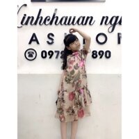 có sẵn Chiếc váy tơ hoa  🥀  đuôi cá và tay bồng điệu đà  Lót váy vải siêu sịn nha- vừa mát- lại giãn nữa- thấm hút tốt