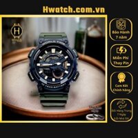 [Có sẵn] [Chính hãng 2]   Đồng Hồ Nam Casio Pin AEQ-110W-3AVDF Dây Nhựa Xanh Lá Mặt Đen