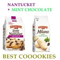 [CÓ SẴN - CHÍNH HÃNG] Combo 2 sp: Bánh Quy Vị Socola Đen Nguyên Chất Nantucket 220g + Bánh Quy Socola Bạc Hà hiệu Pepperidge Farm Milano 198g - ngon như Ritter Haribo Ricola Jelly Bean Lindt La Dory Loacker Lorenz Merci Riesen St Michel Walkers