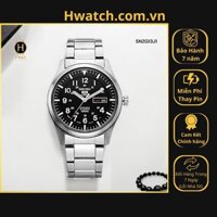 [Có sẵn] [Chính hãng] Đồng Hồ Nam Seiko 5 Automatic SNZG13J1 Sport Dây Thép Mặt Đen. Hwatch.vn