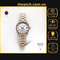 [Có sẵn] [Chính hãng]  Đồng Hồ Nữ Stuhrling Pin M15019 Dây Thép Vỏ Trắng Mặt Bạc Khảm Trai  HwatchAuthentic