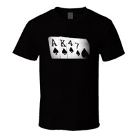 Có sẵn Cool Ak 47 Cards Poker Liên Xô Ussr Súng trường Nga Áo thun thời trang Halloween