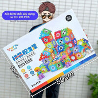 [CÓ SẴN] Đồ chơi lắp ghép xếp hình xây dựng kiến trúc, bộ 133 và 210 chi tiết lắp ghép khối xây dựng cho bé